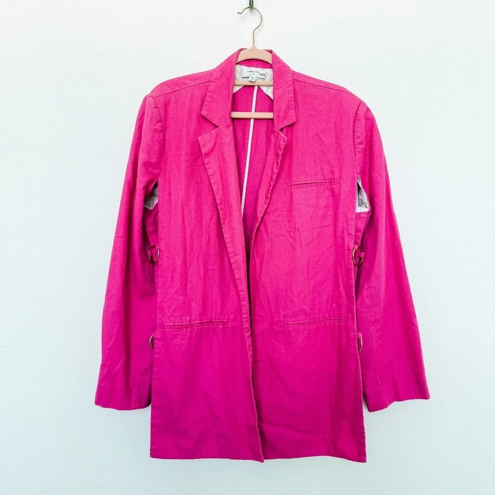 Eudon Choi Linen Blazer 10 Pink‎ Oversized Coastal Barbiecore Dopamine Designer